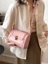 Small Square Bag Solid Pink Fashion Style