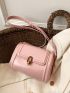 Small Square Bag Solid Pink Fashion Style