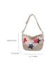 Oversized Hobo Bag Star Patch Decor