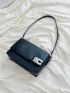 Small Square Bag Solid Black Metal Decor