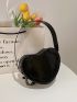 Mini Novelty Bag Solid Black Heart Shaped