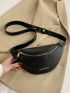 Medium Waist Bag Solid Black Unisex Style