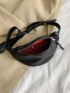 Medium Waist Bag Solid Black Unisex Style