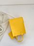 Medium Square Bag Solid Color Double Handle With Coin Purse