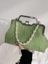 Medium Square Bag Faux Pearl Decor Chain Strap