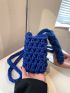 Mini Crochet Bag Solid Blue