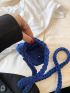 Mini Crochet Bag Solid Blue