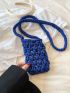 Mini Crochet Bag Solid Blue