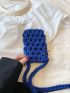 Mini Crochet Bag Solid Blue