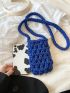 Mini Crochet Bag Solid Blue