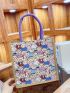 Medium Satchel Bag Cartoon Pattern Double Handle