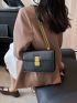 Mini Square Bag Solid Black Chain Strap Elegant Style