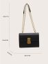 Mini Square Bag Solid Black Chain Strap Elegant Style