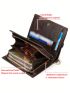 Fashion Men Genuine Leather Wallet Rfid Blocking Business Card Holder Zipper Male Short Coin Purse