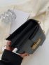 Mini Square Bag Solid Black Chain Strap Elegant Style