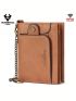 Fashion Men Genuine Leather Wallet Rfid Blocking Business Card Holder Zipper Male Short Coin Purse