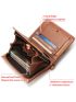 Fashion Men Genuine Leather Wallet Rfid Blocking Business Card Holder Zipper Male Short Coin Purse