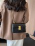 Mini Square Bag Solid Black Chain Strap Elegant Style