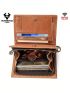 Fashion Men Genuine Leather Wallet Rfid Blocking Business Card Holder Zipper Male Short Coin Purse