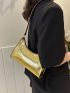 Crocodile Embossed Baguette Bag Metallic PU Funky