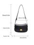 Flap Hobo Bag Metal Decor Elegant