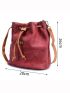 New Vintage Bucket Crossbody Bag For Women Pu Shoulder Bag Handbag