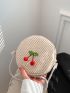 Mini Straw Bag Cherry Decor For Vacation