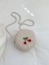 Mini Straw Bag Cherry Decor For Vacation