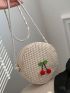 Mini Straw Bag Cherry Decor For Vacation