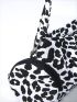 Medium Ruched Bag Leopard Print Top Handle With Coin Purse For Daily