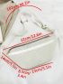 Corduroy Fanny Pack Beige Fashionable For Daily