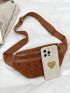 Corduroy Fanny Pack Brown Fashionable For Daily