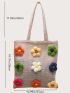 Small Straw Bag Flower Decor For Vacation