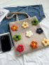 Small Straw Bag Flower Decor For Vacation