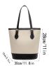 Medium Bucket Bag Colorblock Double Handle For Work