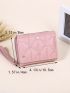 Heart Embroidered Small Wallet PU White