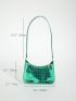 Mini Hobo Bag Crocodile Embossed Metallic PU Funky