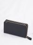 Letter Graphic Phone Wallet PU Black