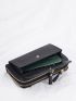 Letter Graphic Phone Wallet PU Black