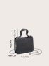 Small Wallet Black Fashionable Ostrich Pattern Flap With Chain For Daily Decoration