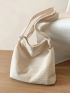 Beige Shopper Bag Fashionable Zipper