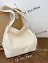 Beige Shopper Bag Fashionable Zipper