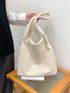 Beige Shopper Bag Fashionable Zipper