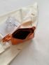 Mini Baguette Bag Stitch Detail Metallic PU Funky