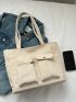 New Style Women's Bag Multi Pocket Canvas Bag Zippered Bag Large Space Tote Bag Portable