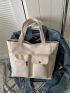 New Style Women's Bag Multi Pocket Canvas Bag Zippered Bag Large Space Tote Bag Portable