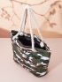 Camo Shopper Bag Casual Large Capacity