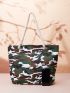 Camo Shopper Bag Casual Large Capacity