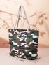 Camo Shopper Bag Casual Large Capacity