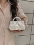 Small Ruched Bag Pearl Strap Minimalist